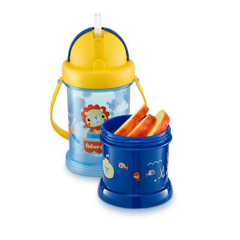 COPO COM PORTA SNACK PLAYFUL AZUL SUMMER SKY - FISHER PRICE