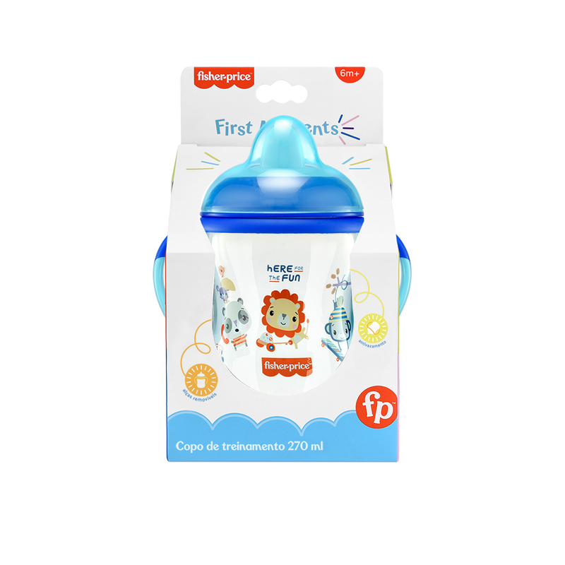 COPO DE TREINAMENTO COM BICO SEMI-RÍGIDO FIRST MOMENTS - AZUL TWINKLE - FISHER PRICE