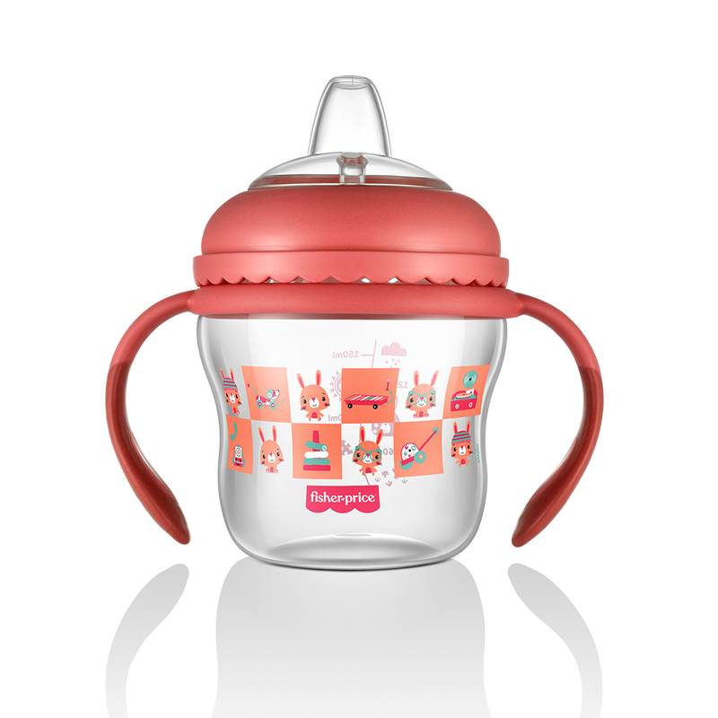 COPO DE TRANSIÇÃO FIRST MOMENTS + BICO EXTRA + ALÇA REMOVÍVEL - 150 ML - ROSA BUBBLEGUM - FISHER PRICE