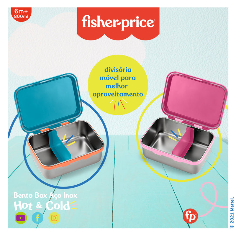 BENTO BOX AÇO INOX HOT & COLD ROSA SHOCK FISHER PRICE