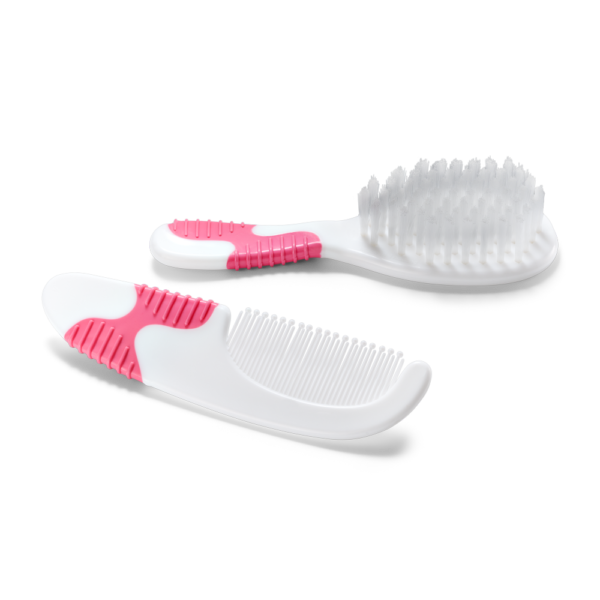 PENTE E ESCOVA PARA CABELO ROSA